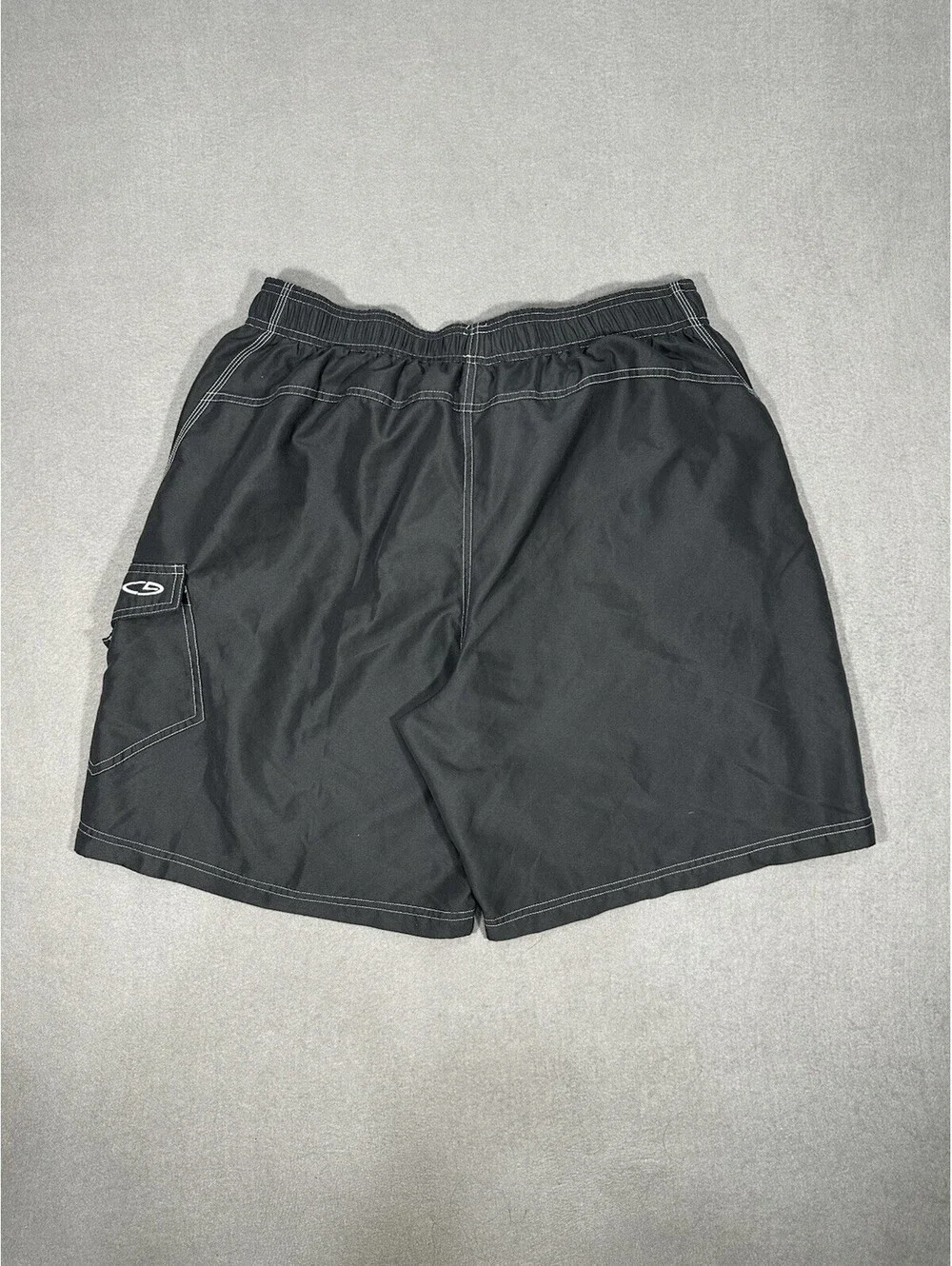 Champion Mens XL Black Swim Trunks Board Shorts Lined Cargo Pocket